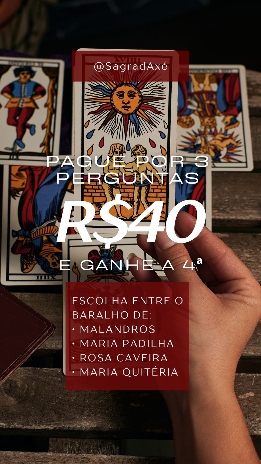 Jogos de cartas e búzios